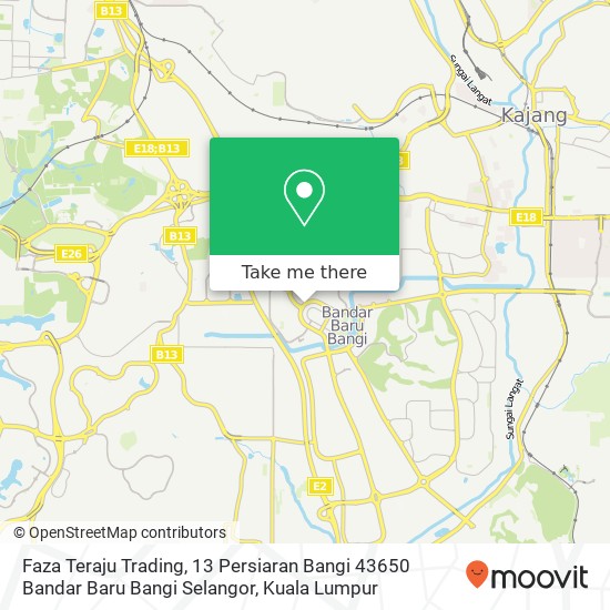 Faza Teraju Trading, 13 Persiaran Bangi 43650 Bandar Baru Bangi Selangor map