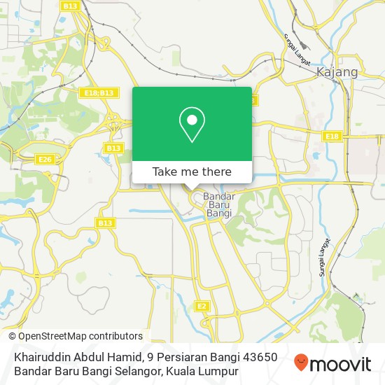 Peta Khairuddin Abdul Hamid, 9 Persiaran Bangi 43650 Bandar Baru Bangi Selangor