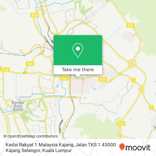 Kedai Rakyat 1 Malaysia Kajang, Jalan TKS 1 43000 Kajang Selangor map