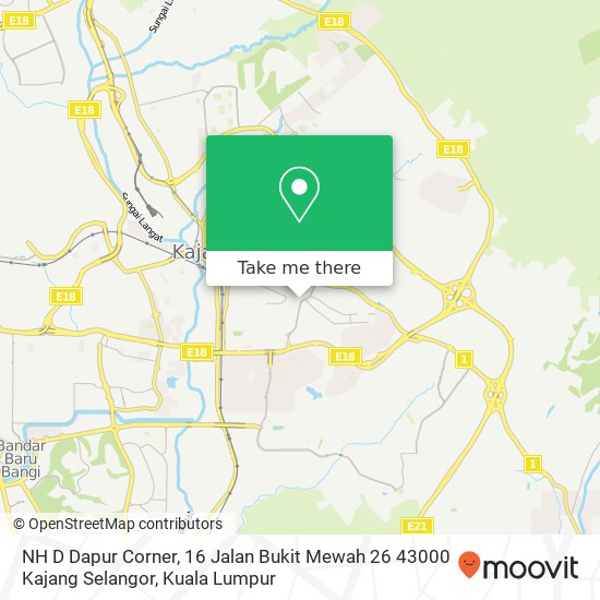 NH D Dapur Corner, 16 Jalan Bukit Mewah 26 43000 Kajang Selangor map