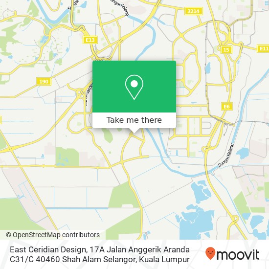 East Ceridian Design, 17A Jalan Anggerik Aranda C31 / C 40460 Shah Alam Selangor map