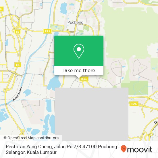 Peta Restoran Yang Cheng, Jalan Pu 7 / 3 47100 Puchong Selangor