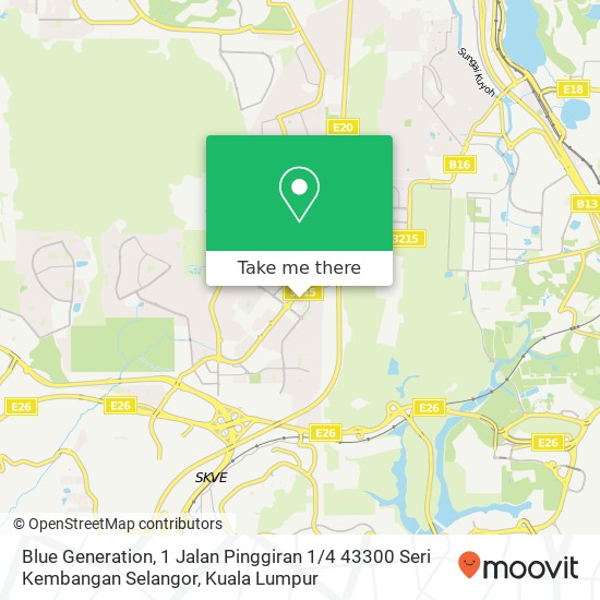Peta Blue Generation, 1 Jalan Pinggiran 1 / 4 43300 Seri Kembangan Selangor