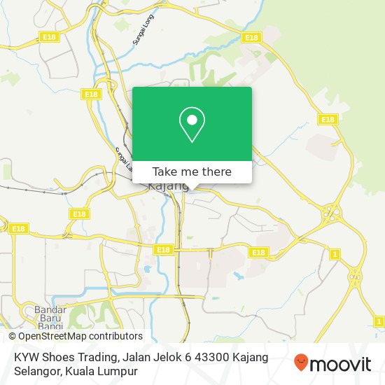 KYW Shoes Trading, Jalan Jelok 6 43300 Kajang Selangor map