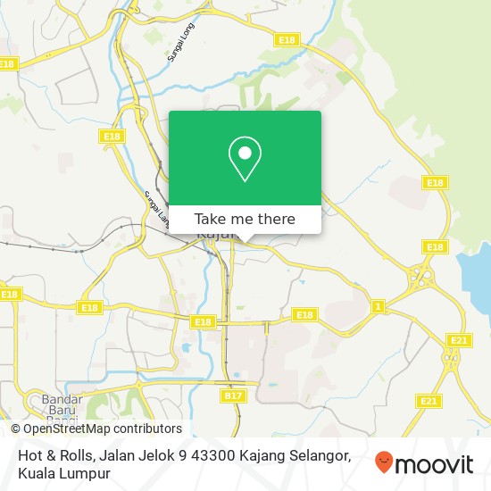 Peta Hot & Rolls, Jalan Jelok 9 43300 Kajang Selangor