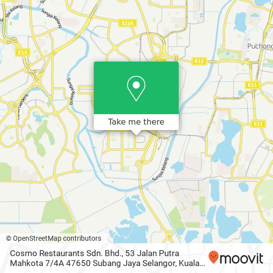 Cosmo Restaurants Sdn. Bhd., 53 Jalan Putra Mahkota 7 / 4A 47650 Subang Jaya Selangor map