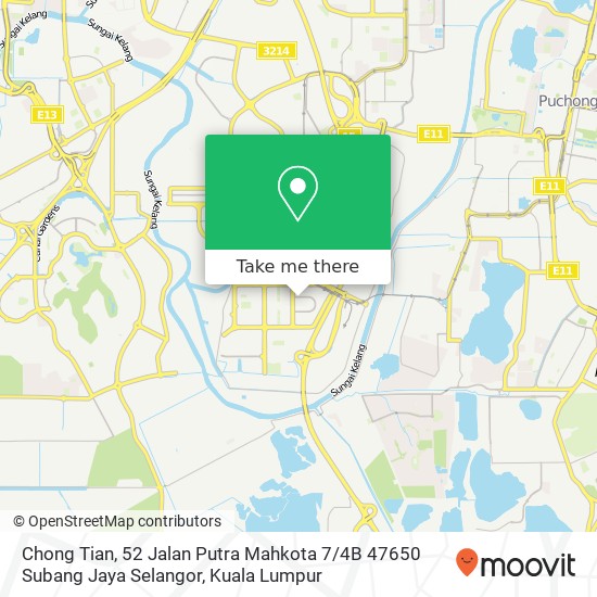 Chong Tian, 52 Jalan Putra Mahkota 7 / 4B 47650 Subang Jaya Selangor map