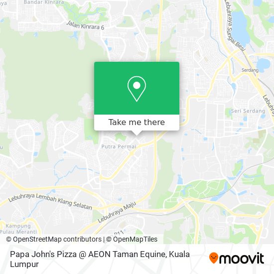 Peta Papa John's Pizza @ AEON Taman Equine