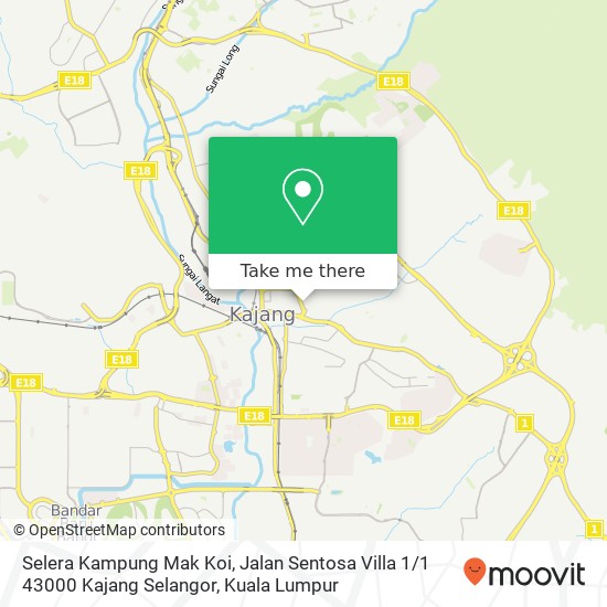 Selera Kampung Mak Koi, Jalan Sentosa Villa 1 / 1 43000 Kajang Selangor map