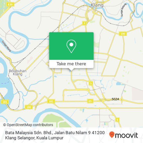Bata Malaysia Sdn. Bhd., Jalan Batu Nilam 9 41200 Klang Selangor map