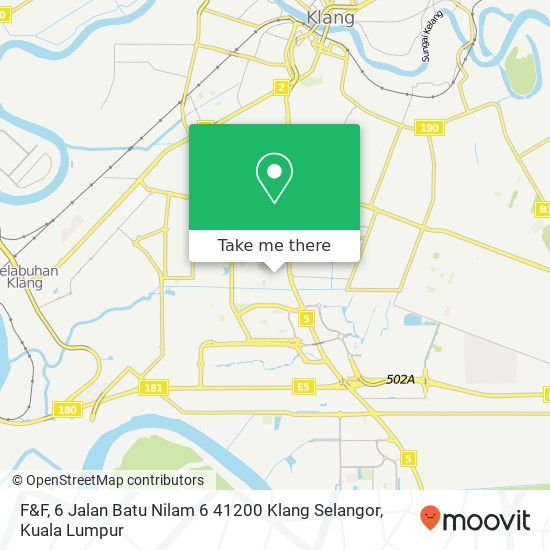 Peta F&F, 6 Jalan Batu Nilam 6 41200 Klang Selangor