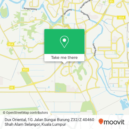 Peta Dux Oriental, 1G Jalan Sungai Burung Z32 / Z 40460 Shah Alam Selangor