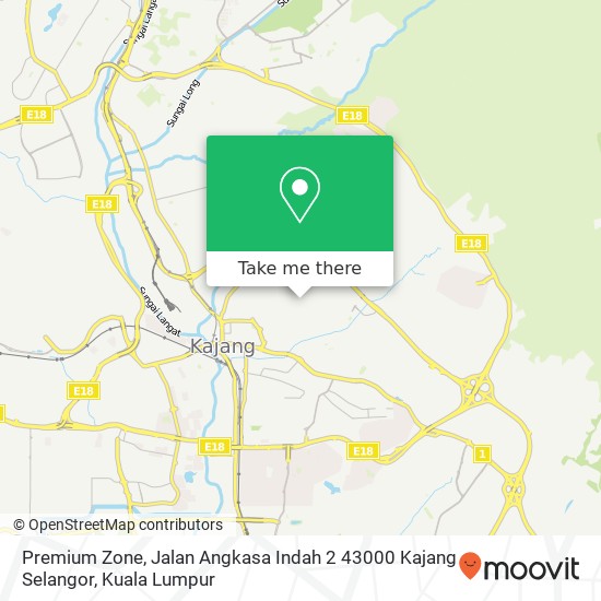 Peta Premium Zone, Jalan Angkasa Indah 2 43000 Kajang Selangor