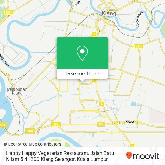 Happy Happy Vegetarian Restaurant, Jalan Batu Nilam 5 41200 Klang Selangor map