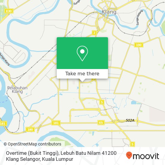 Peta Overtime (Bukit Tinggi), Lebuh Batu Nilam 41200 Klang Selangor