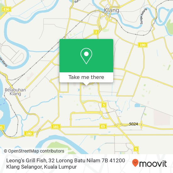 Peta Leong's Grill Fish, 32 Lorong Batu Nilam 7B 41200 Klang Selangor
