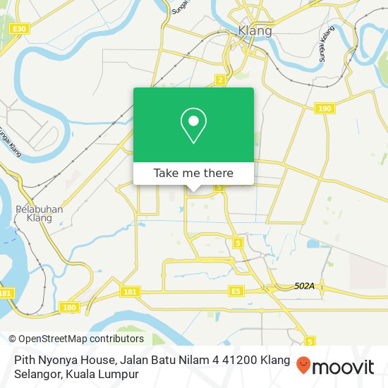 Pith Nyonya House, Jalan Batu Nilam 4 41200 Klang Selangor map
