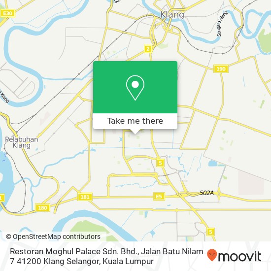 Restoran Moghul Palace Sdn. Bhd., Jalan Batu Nilam 7 41200 Klang Selangor map