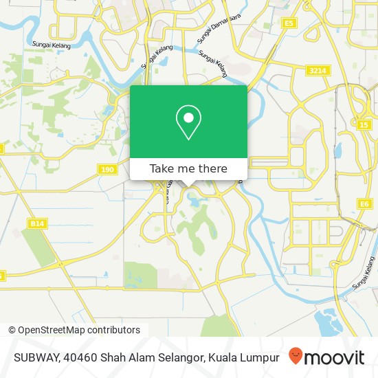 Peta SUBWAY, 40460 Shah Alam Selangor