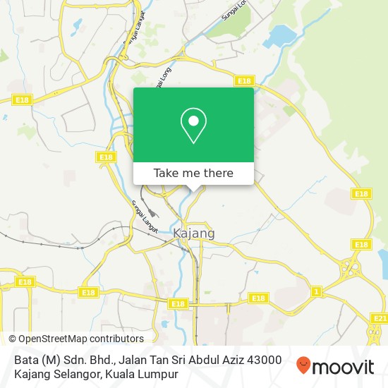 Bata (M) Sdn. Bhd., Jalan Tan Sri Abdul Aziz 43000 Kajang Selangor map