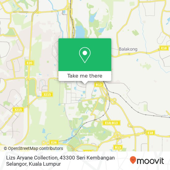 Peta Lizs Aryane Collection, 43300 Seri Kembangan Selangor