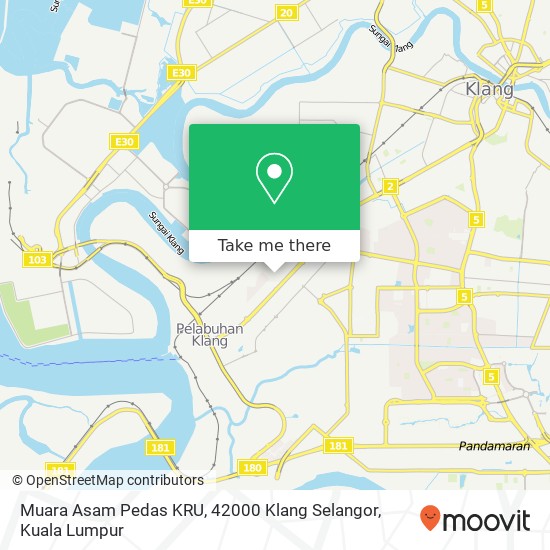 Peta Muara Asam Pedas KRU, 42000 Klang Selangor