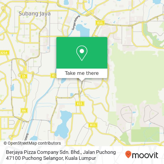 Peta Berjaya Pizza Company Sdn. Bhd., Jalan Puchong 47100 Puchong Selangor