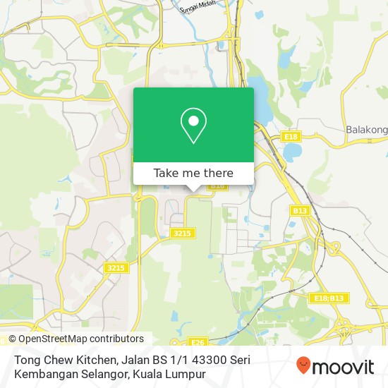 Tong Chew Kitchen, Jalan BS 1 / 1 43300 Seri Kembangan Selangor map