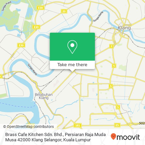 Peta Brass Cafe Kitchen Sdn. Bhd., Persiaran Raja Muda Musa 42000 Klang Selangor