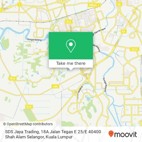 Peta SDS Jaya Trading, 18A Jalan Tegas E 25 / E 40400 Shah Alam Selangor