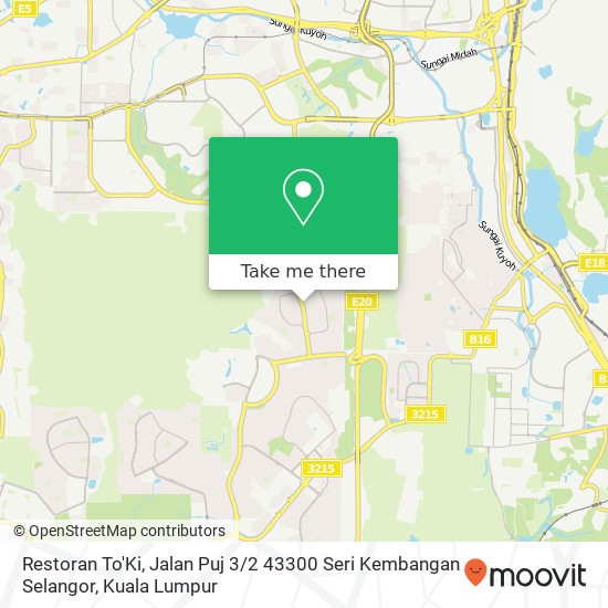 Peta Restoran To'Ki, Jalan Puj 3 / 2 43300 Seri Kembangan Selangor