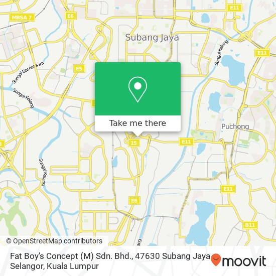 Fat Boy's Concept (M) Sdn. Bhd., 47630 Subang Jaya Selangor map