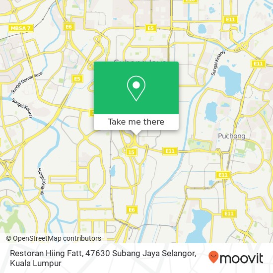 Restoran Hiing Fatt, 47630 Subang Jaya Selangor map