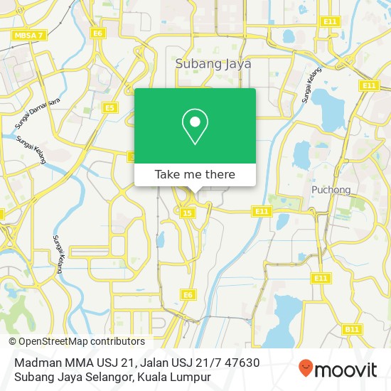 Peta Madman MMA USJ 21, Jalan USJ 21 / 7 47630 Subang Jaya Selangor