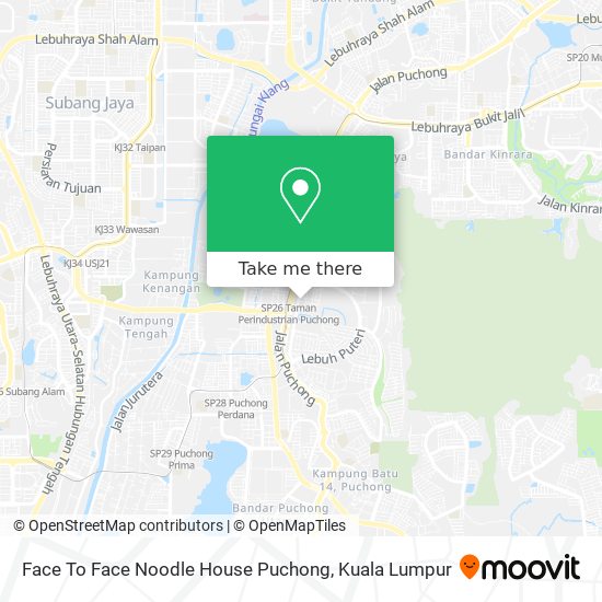 Face To Face Noodle House Puchong map