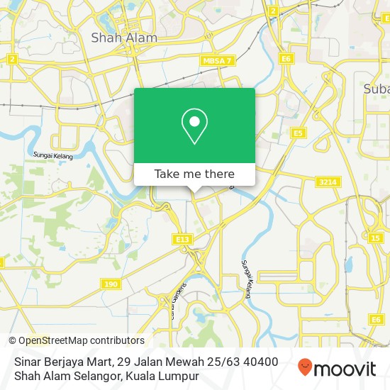 Sinar Berjaya Mart, 29 Jalan Mewah 25 / 63 40400 Shah Alam Selangor map