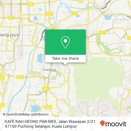 KAFE KAH HEONG PAN MEE, Jalan Wawasan 2 / 21 47160 Puchong Selangor map