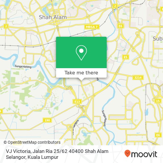 Peta VJ Victoria, Jalan Ria 25 / 62 40400 Shah Alam Selangor