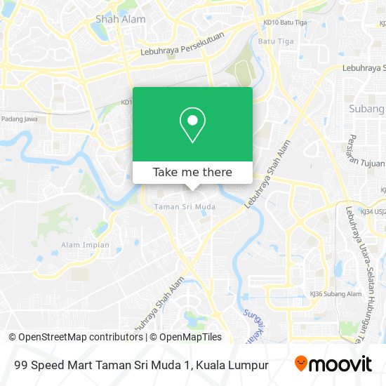 99 Speed Mart Taman Sri Muda 1 map