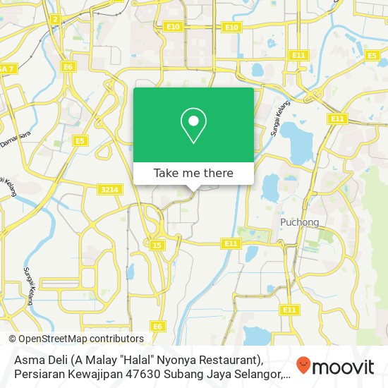 Asma Deli (A Malay "Halal" Nyonya Restaurant), Persiaran Kewajipan 47630 Subang Jaya Selangor map