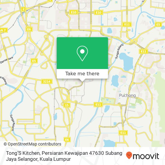 Peta Tong’S Kitchen, Persiaran Kewajipan 47630 Subang Jaya Selangor