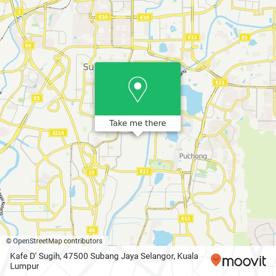 Peta Kafe D' Sugih, 47500 Subang Jaya Selangor