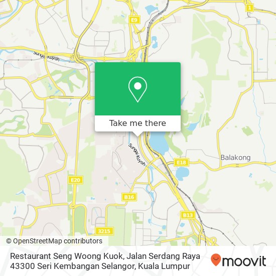 Restaurant Seng Woong Kuok, Jalan Serdang Raya 43300 Seri Kembangan Selangor map