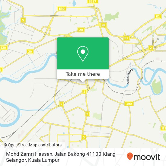 Peta Mohd Zamri Hassan, Jalan Bakong 41100 Klang Selangor