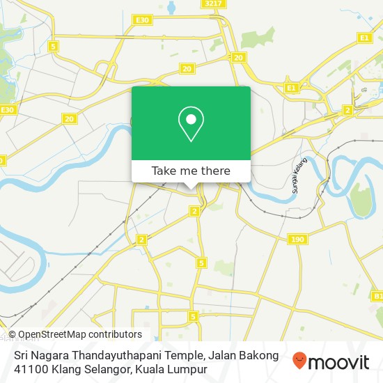 Peta Sri Nagara Thandayuthapani Temple, Jalan Bakong 41100 Klang Selangor