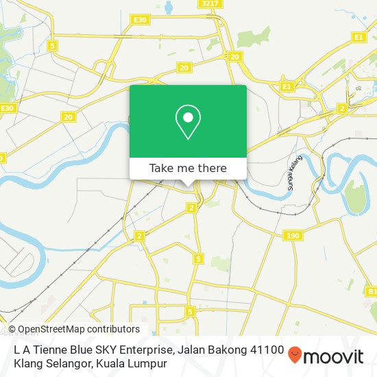 Peta L A Tienne Blue SKY Enterprise, Jalan Bakong 41100 Klang Selangor