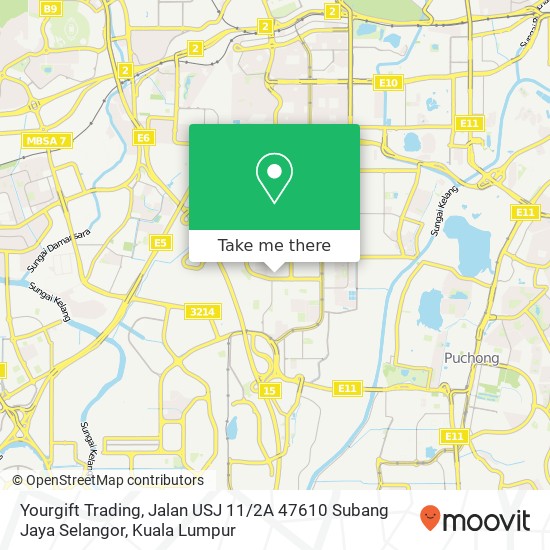 Peta Yourgift Trading, Jalan USJ 11 / 2A 47610 Subang Jaya Selangor