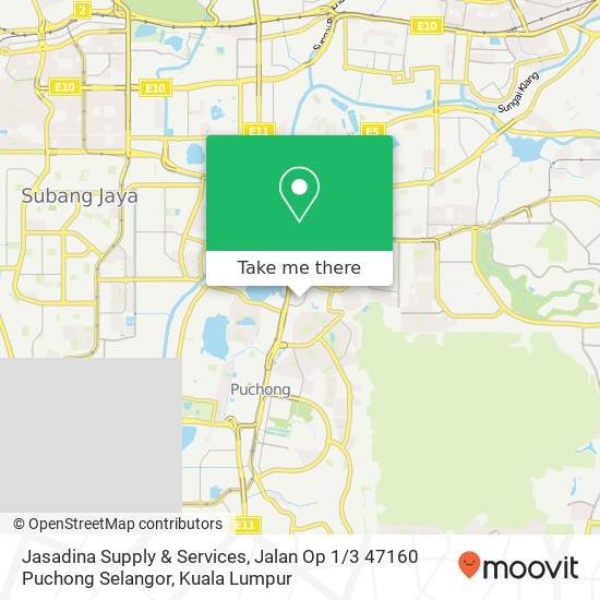 Peta Jasadina Supply & Services, Jalan Op 1 / 3 47160 Puchong Selangor