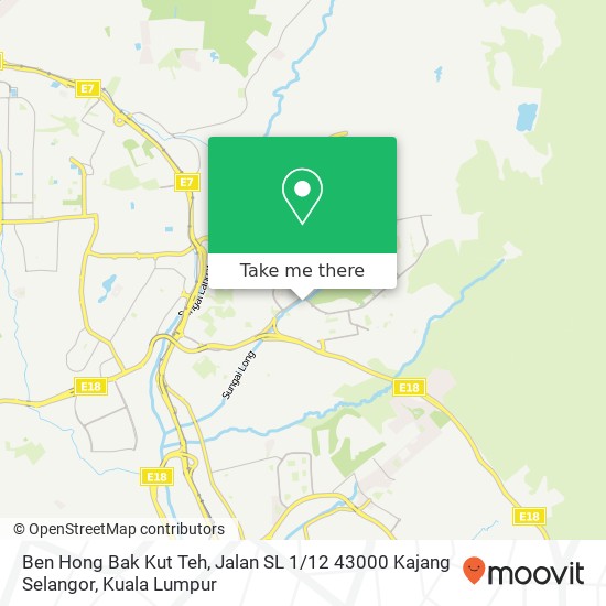 Peta Ben Hong Bak Kut Teh, Jalan SL 1 / 12 43000 Kajang Selangor