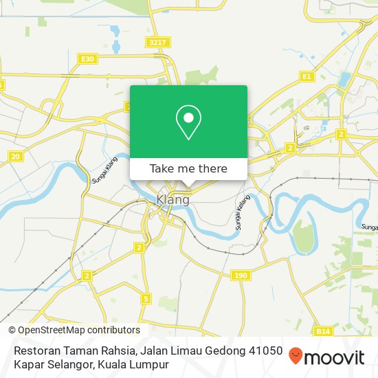 Peta Restoran Taman Rahsia, Jalan Limau Gedong 41050 Kapar Selangor